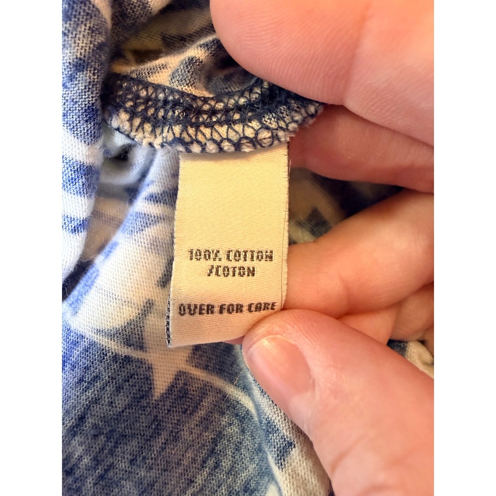 Abercrombie & Fitch Dress Women S Blue Floral Y2K Tiered Ruffle Cotton Mini - Picture 5 of 8